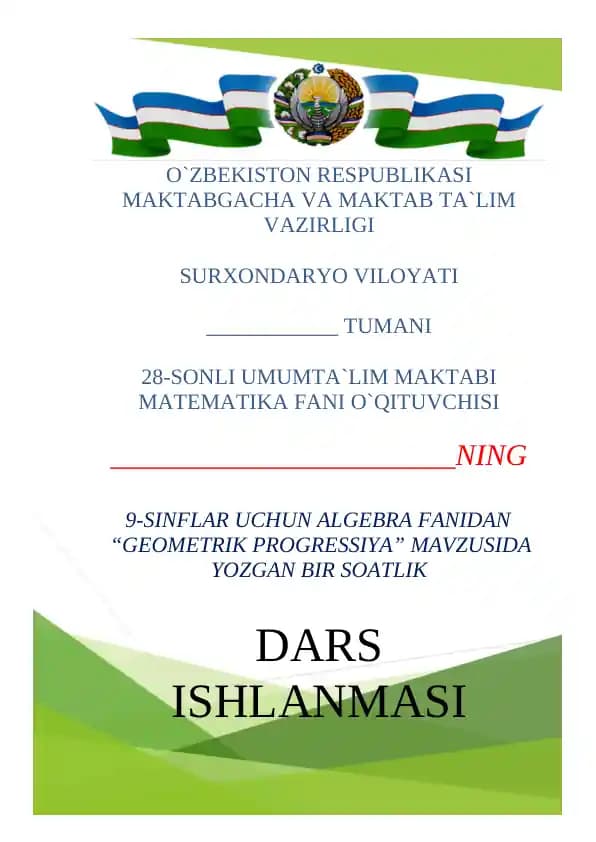 ochiq dars algebra 9-sinf