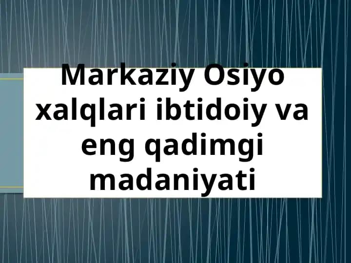 O'rta Osiyo Bronza Davri Yodgorliklari