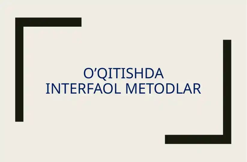 Interfaol usullar