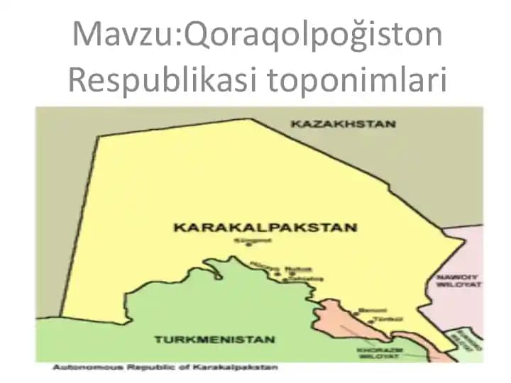 Qoraqolpoğiston Respublikasi toponimlari