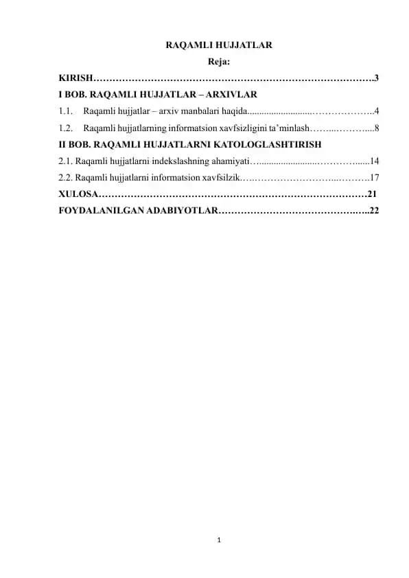 Raqamli hujjatlar