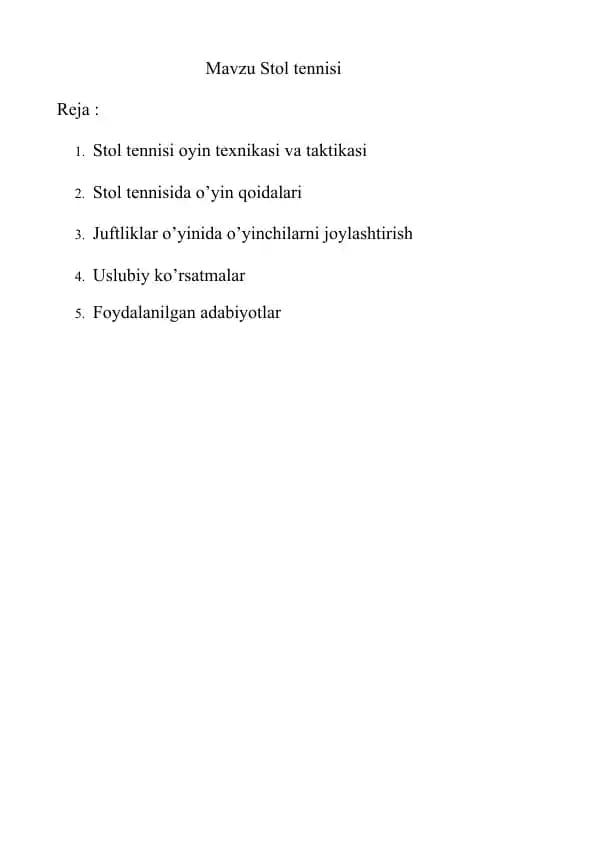 Stol tennisi