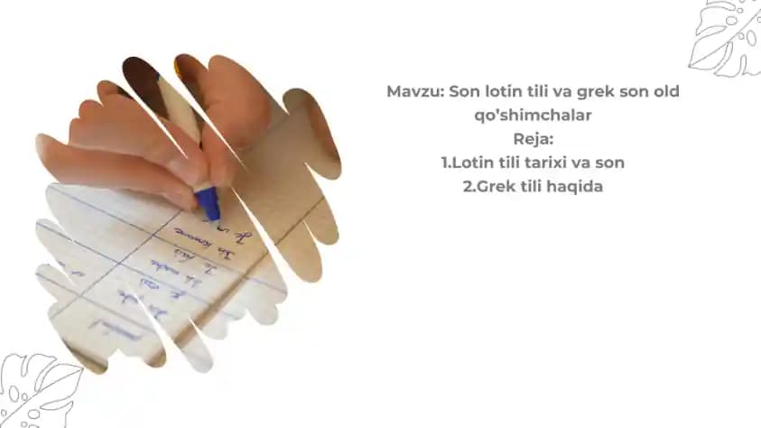 Son lotin tili va grek son old qo'shimchalar