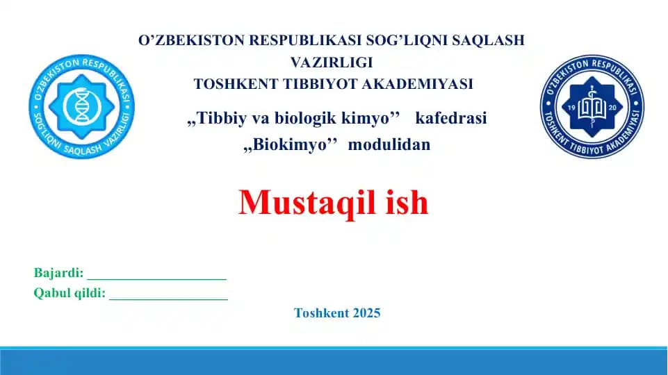 O'sma hujayralarining kimyoviy dori vositalariga multirezistentligi. Taqdimot 20 bet.