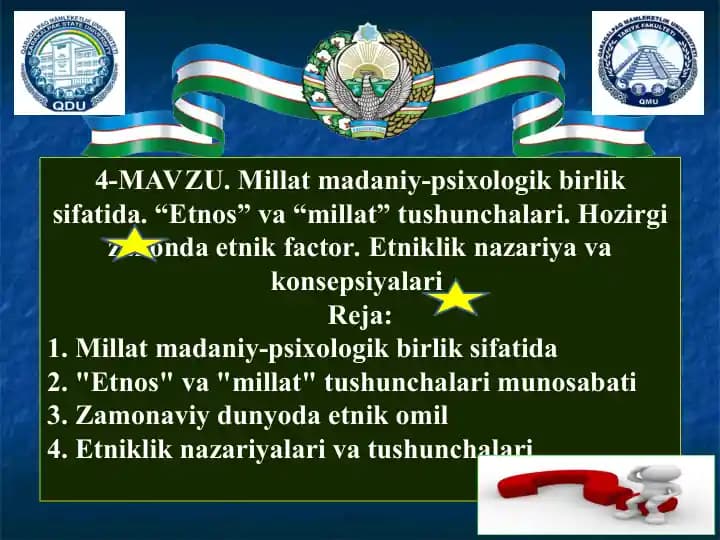 Millat madaniy-psixologik birlik sifatida