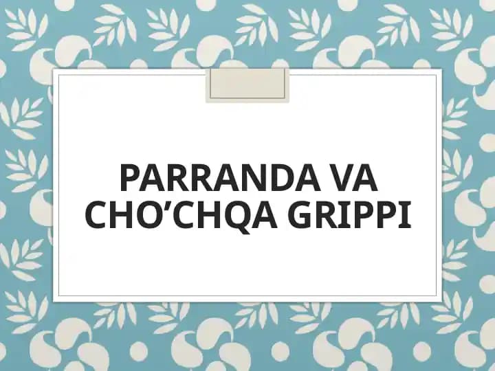 Parranda va Cho’chqa Grippi