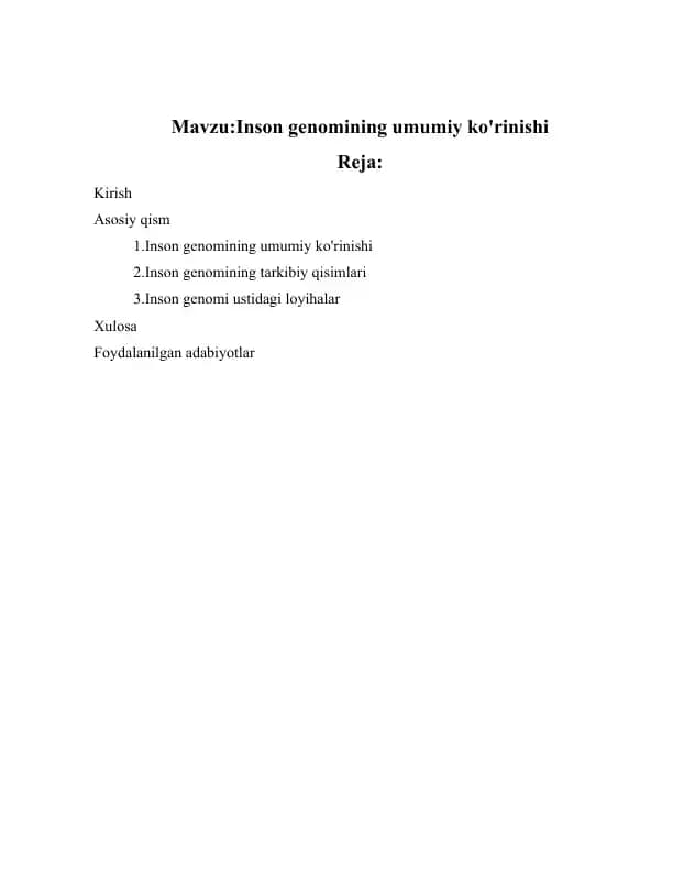 Inson genomining umumiy ko'rinishi
