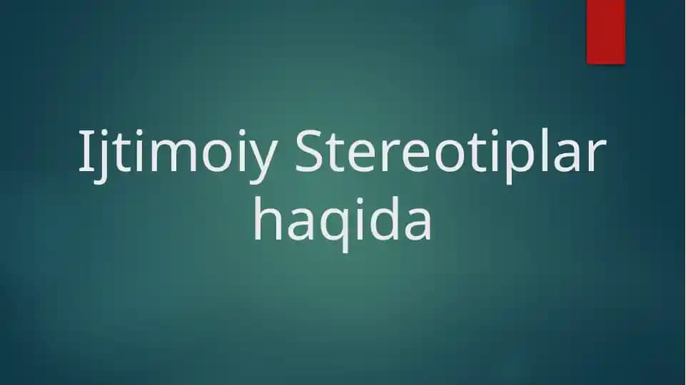 ijtimoiy stereotiplar