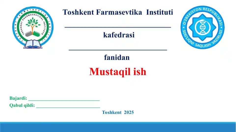 Yangi dorilarni ishlab chiqarish va tadqiq qilish. Taqdimot 12 bet.