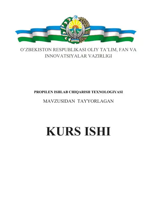 PROPİLEN İSHLAB CHİQARİSH TEXNOLOGİYASİ