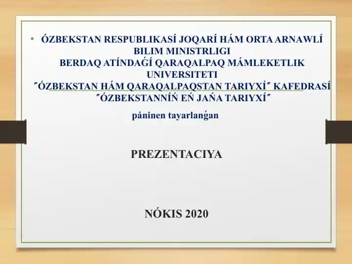 Sociallıq ózgerisler Prezentatsiyasi