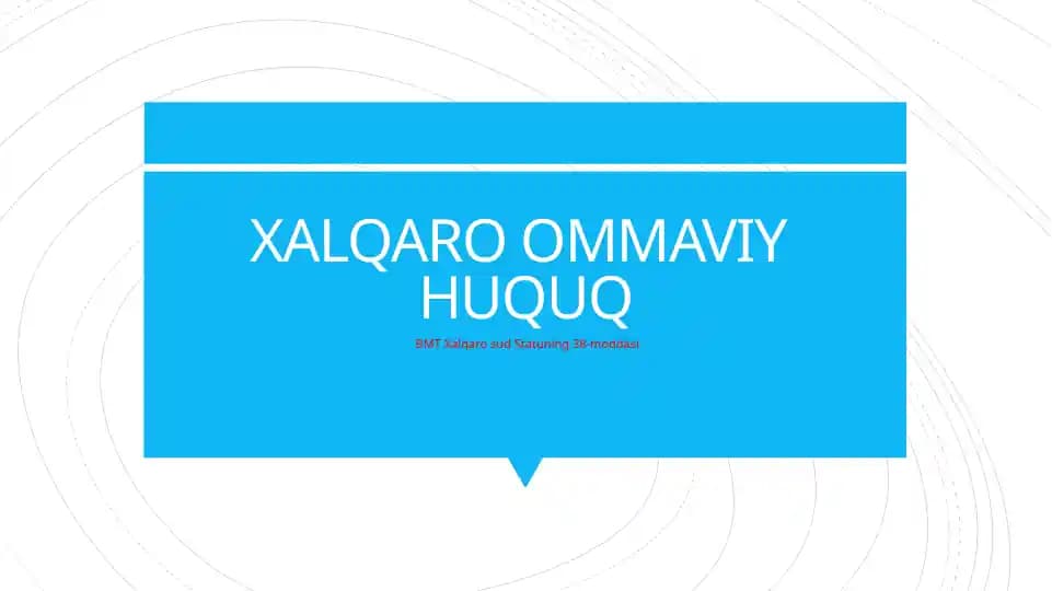 XALQARO OMMAVIY HUQUQ
