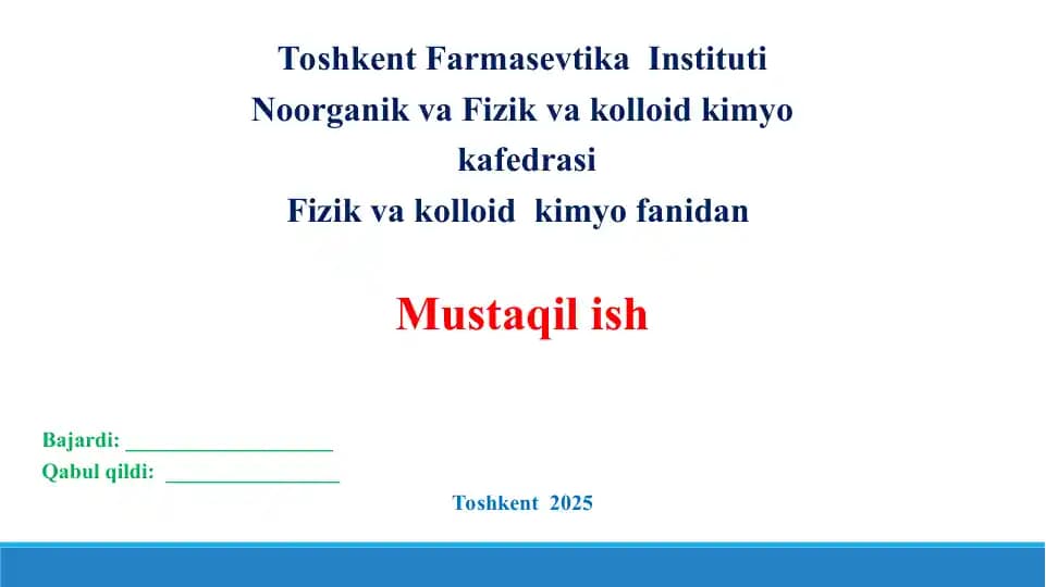 5.1. Ionlarning aktivligi. Taqdimot, 11 bet.