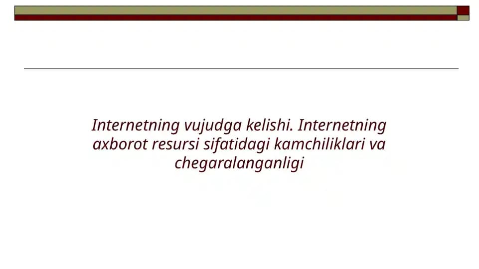Internet yaxshi va yaxshi yomon tomoni