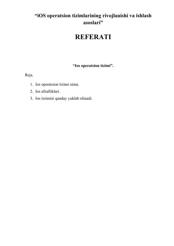 iOS operatsion tizmi