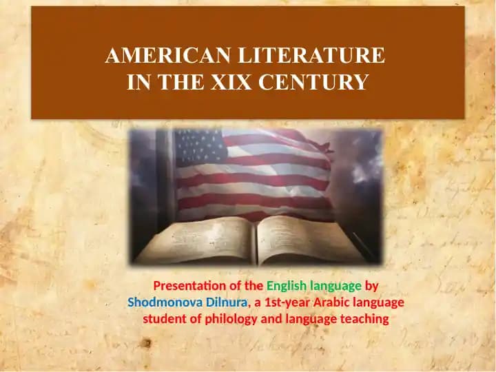 AMERICAN LITERATURE IN THE XIX CENTURY (2)
