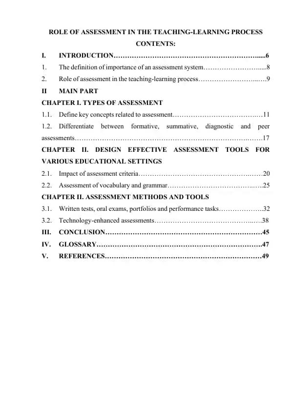 Role of assessment in the teaching-learning process