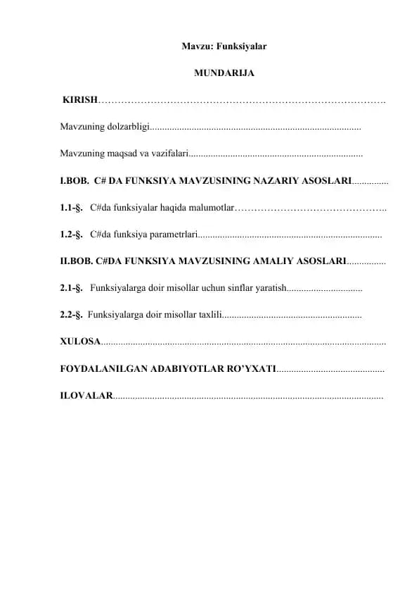 Funksiyalar