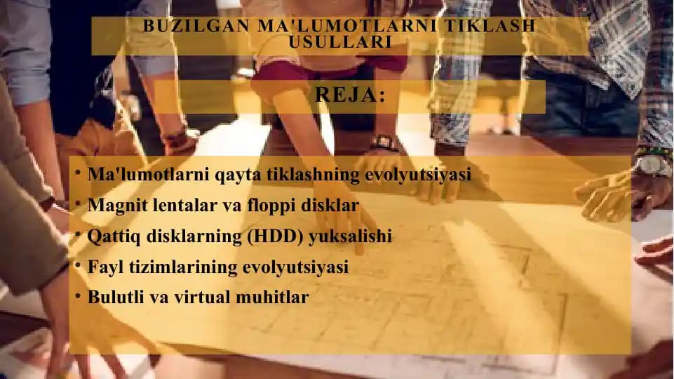 Buzilgan ma'lumotlarni tiklash usullari