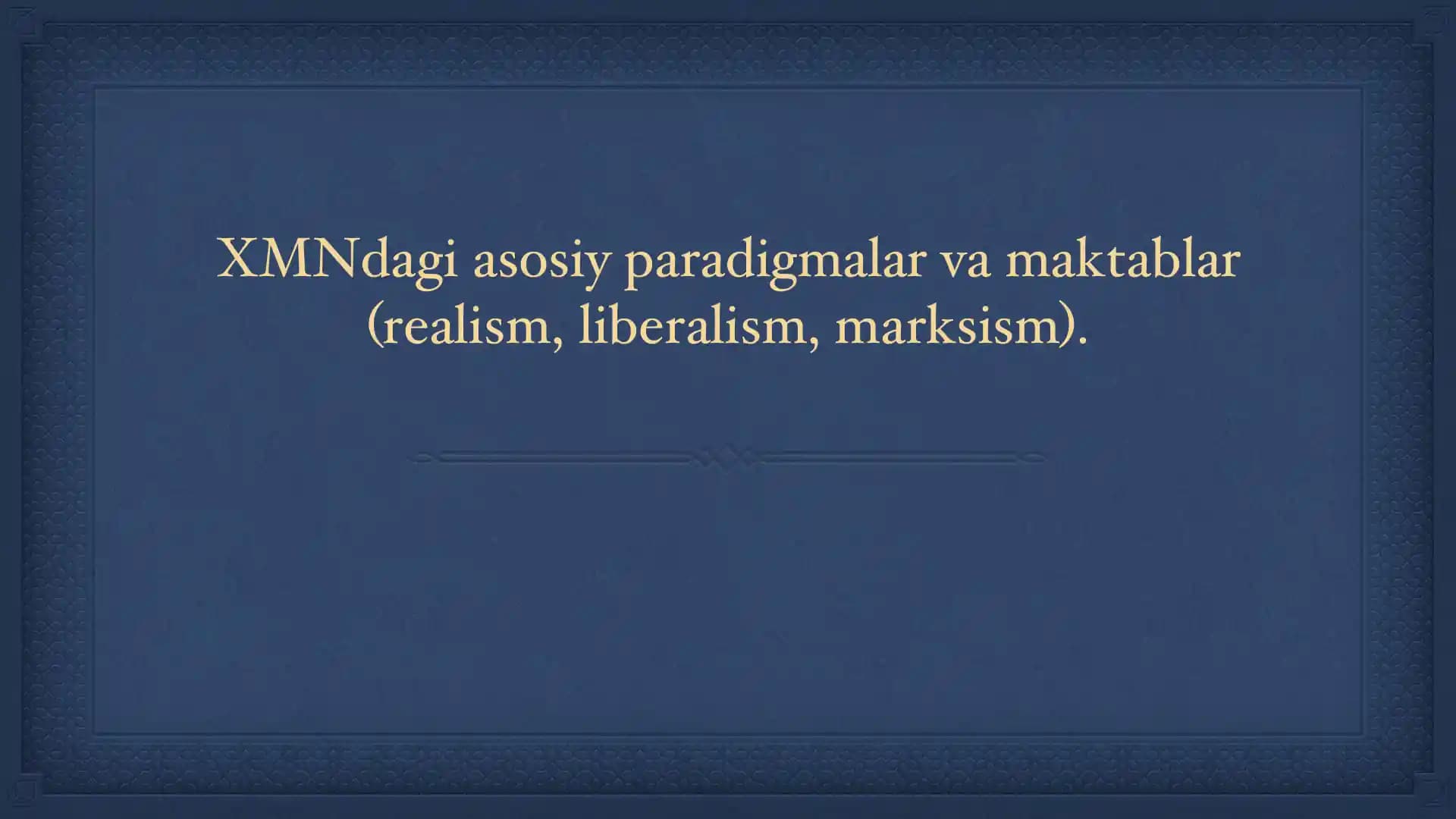 XMNdagi asosiy paradigmalar va maktablar