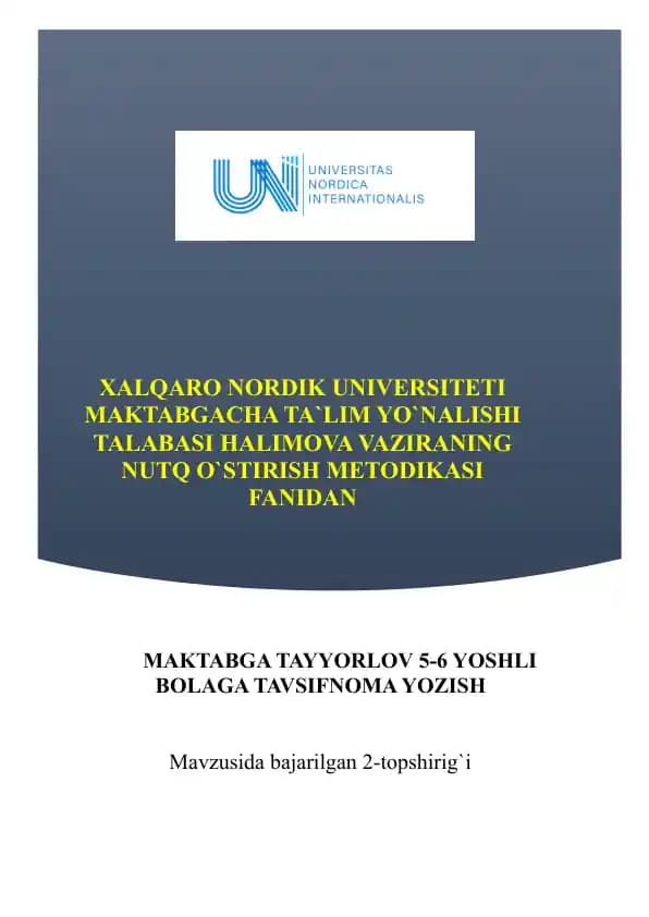 Bolaning psixologik tavsifnomasi