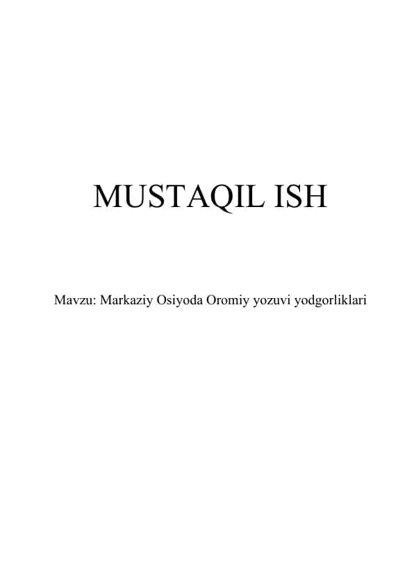 Markaziy Osiyo yodgorliklari