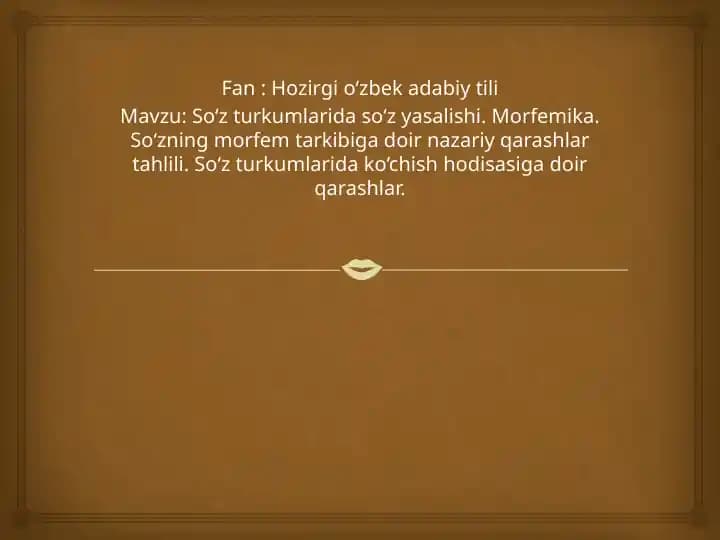 So‘z turkumlarida so‘z yasalishi