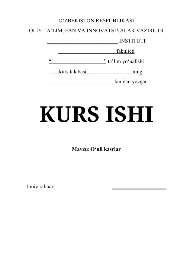 O‘nli kasrlar