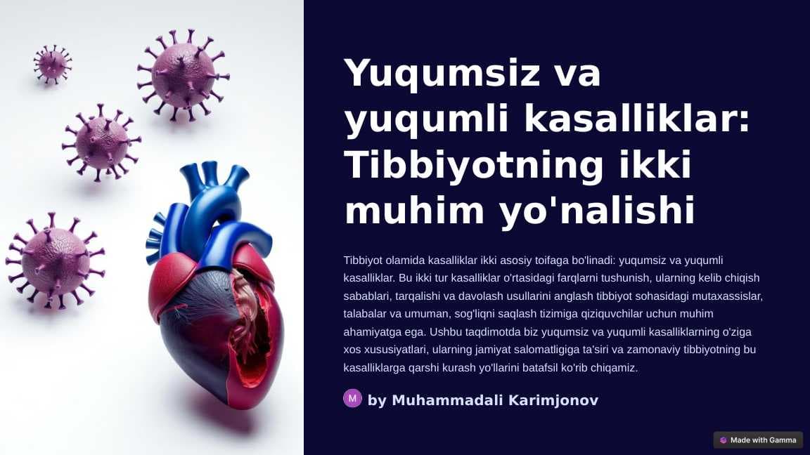 Yuqumsiz va yuqumli kasalliklar
