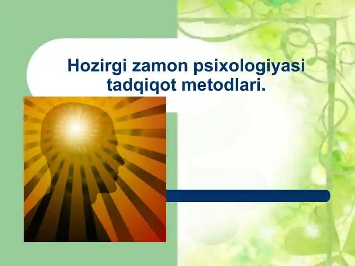 Psixologiya fanida tadqiqot metodlari