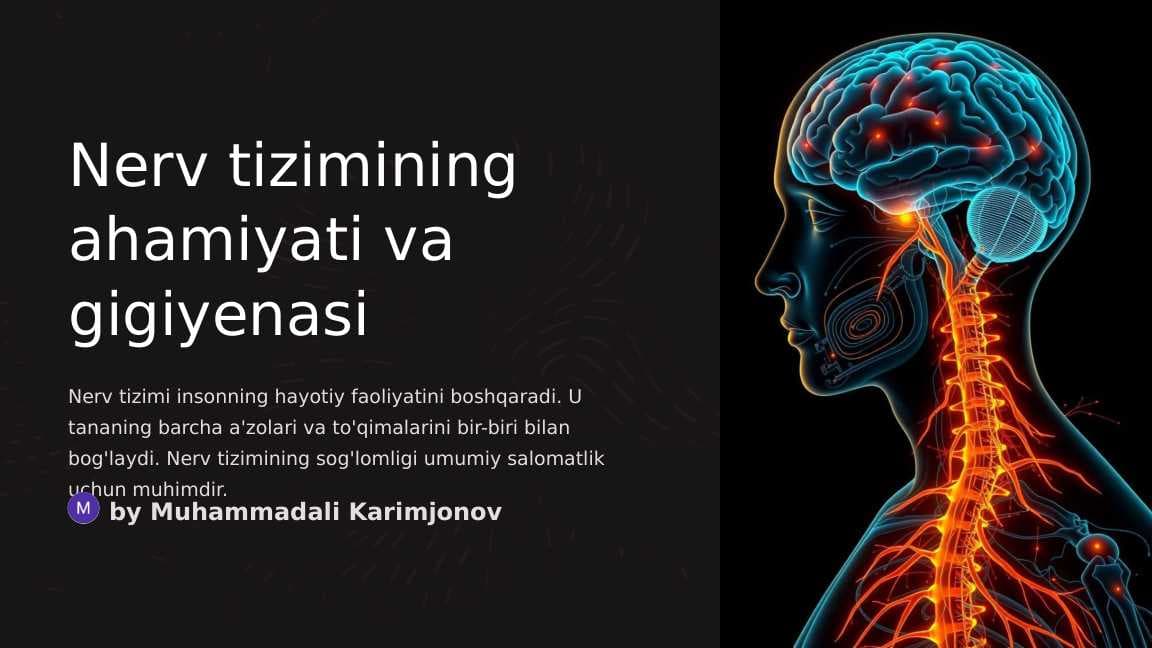 Nerv tizimining ahamiyati va gigiyenasi