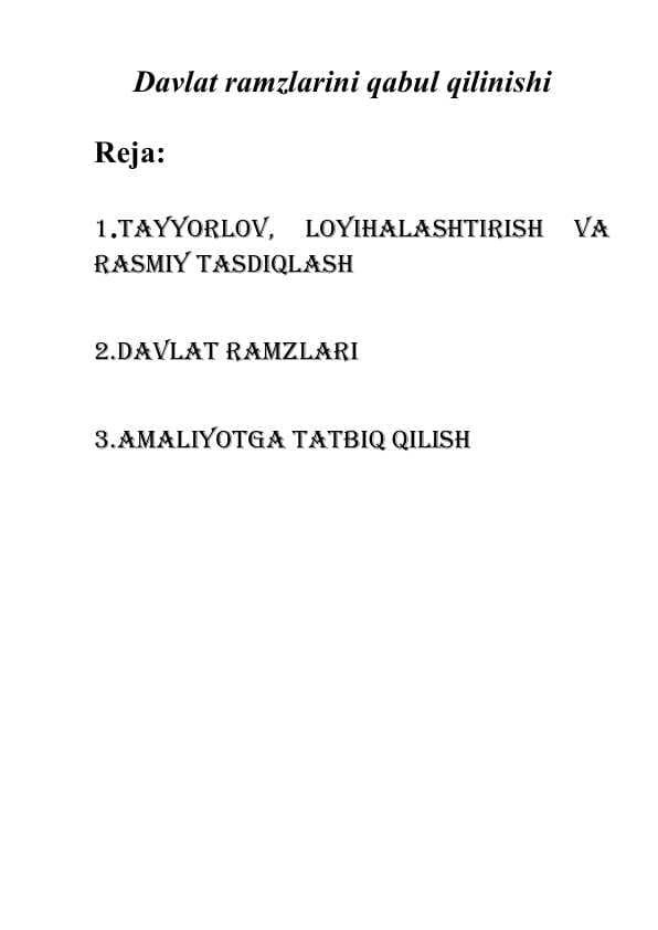 Davlat ramzlarini qabul qilinishi