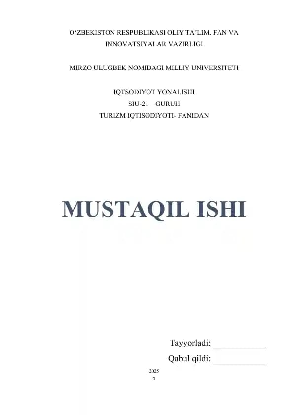 Turizm soxasida iqtisodiy mexanizm va uning hususiyatlari