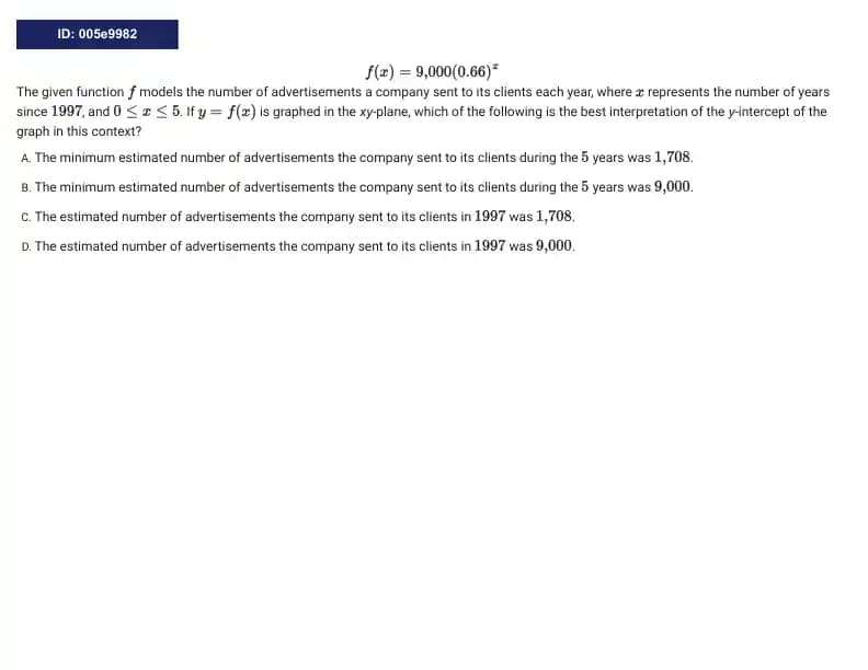 SAT Math test. Topic Nonlinear functions
