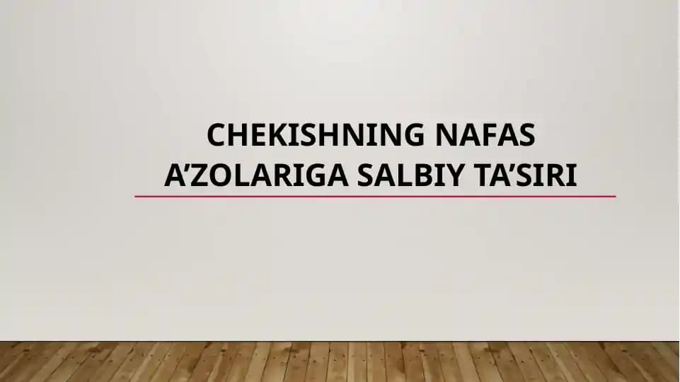 Chekishning nafas a'zolariga salbiy ta'siri