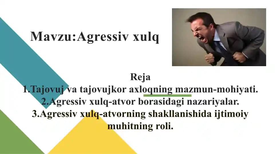 Aggressiya va Xulq
