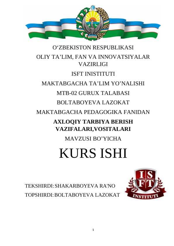 AXLOQIY TARBIYA BERISH VAZIFALARI,VOSITALARI