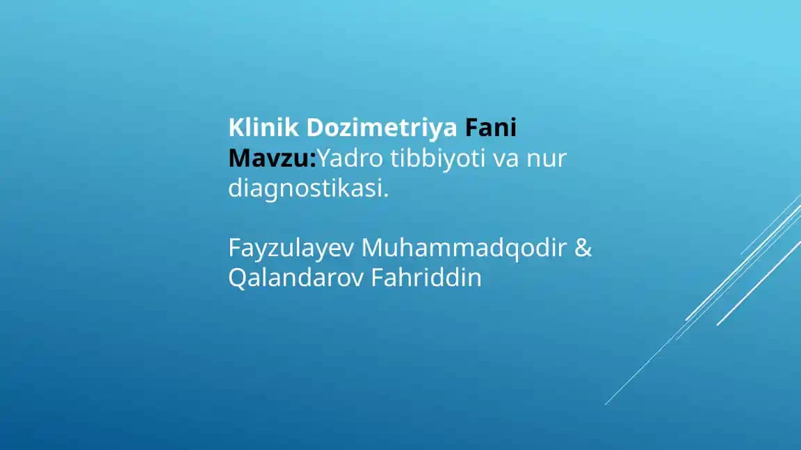 Yadro tibbiyoti va nur diagnostikasi 2