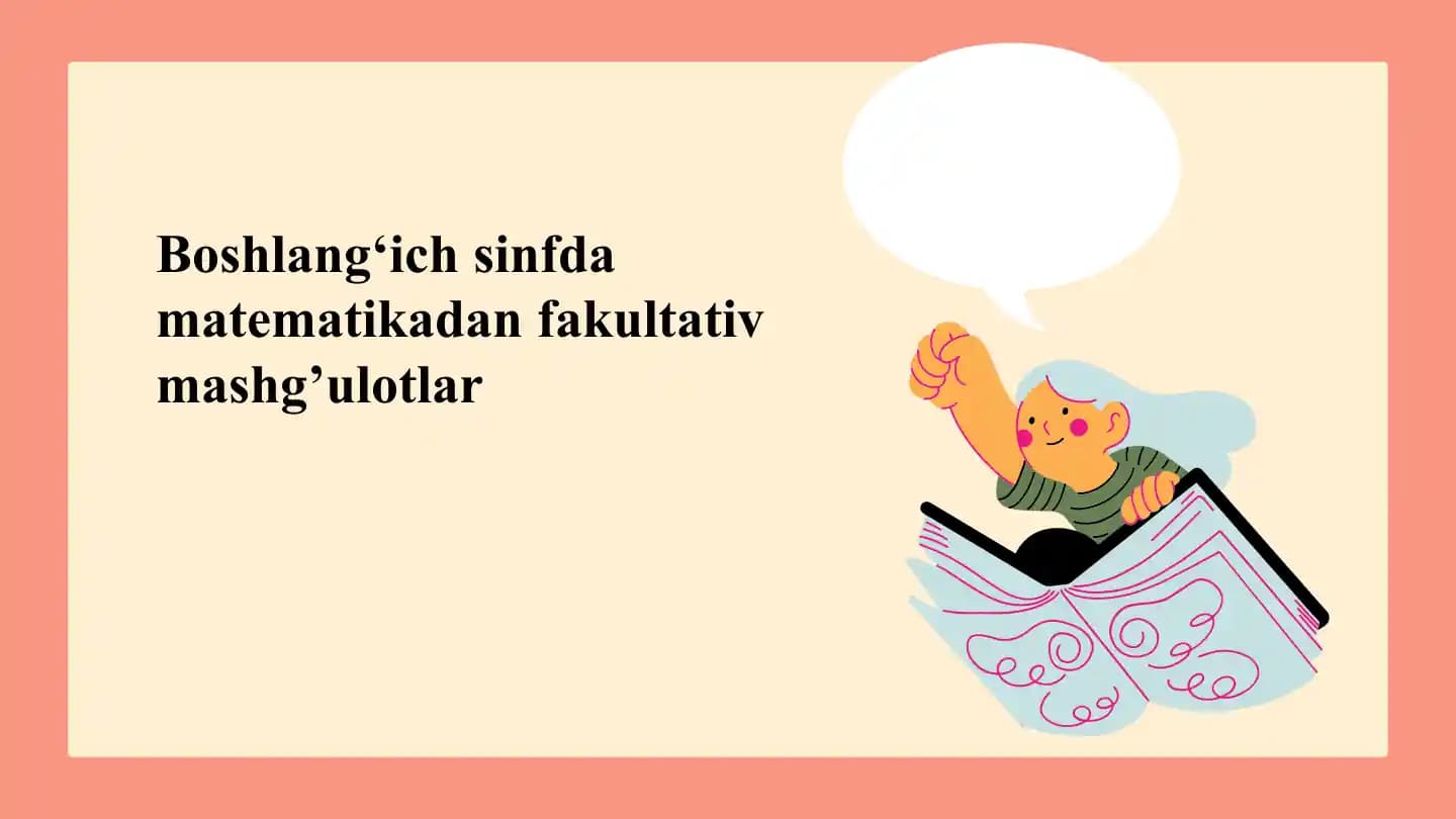 Boshlang‘ich sinfda matеmatikadan fakultativ mashg’ulotlar