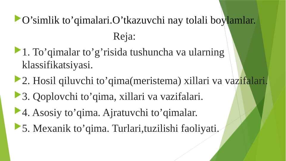 O’simlik to’qimalari