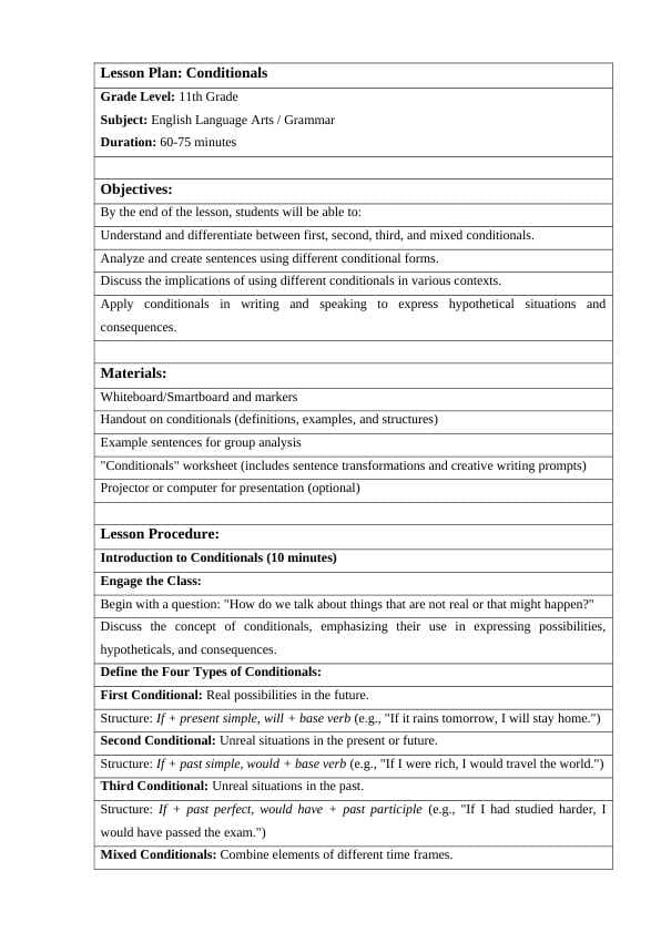 Conditionals