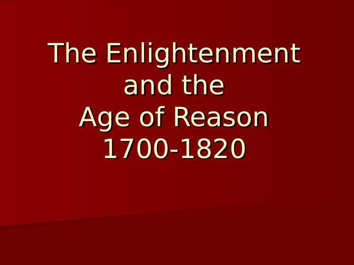 age of reason, enlightenment and neoclassicism