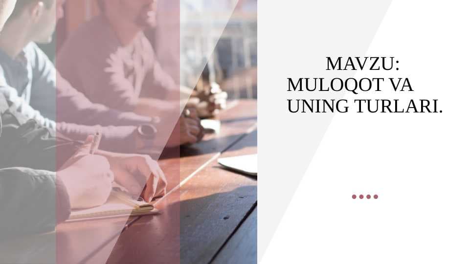 Muloqot va uning turlari