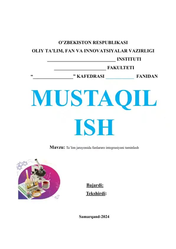 Ta'lim jarayonida fanlararo integratsiyani ta'minlash