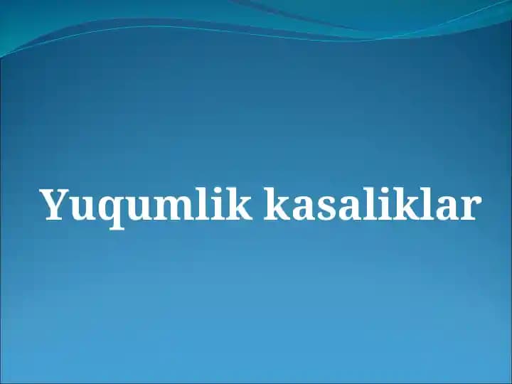 Yuqumli kasallliklar