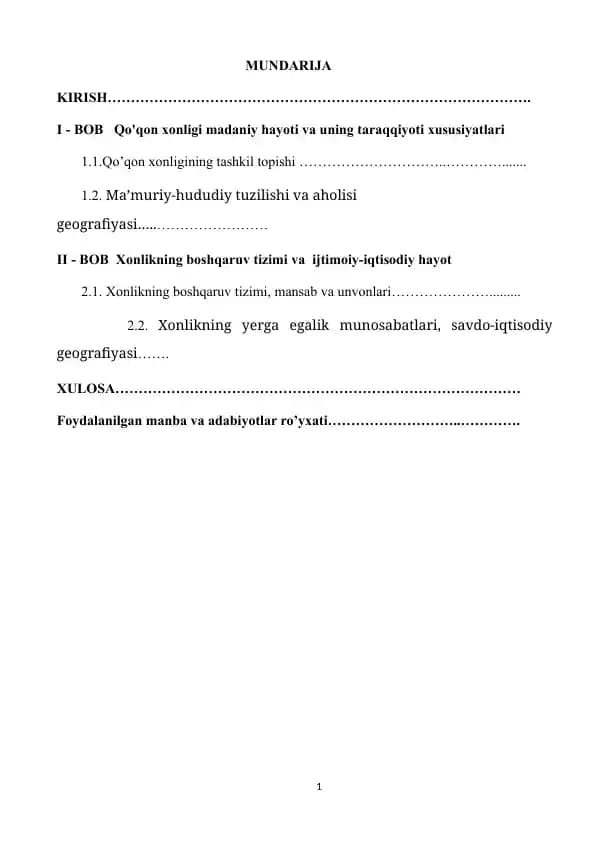 Qo'qon xonligi madaniy hayoti va uning taraqqiyoti xususiyatlari