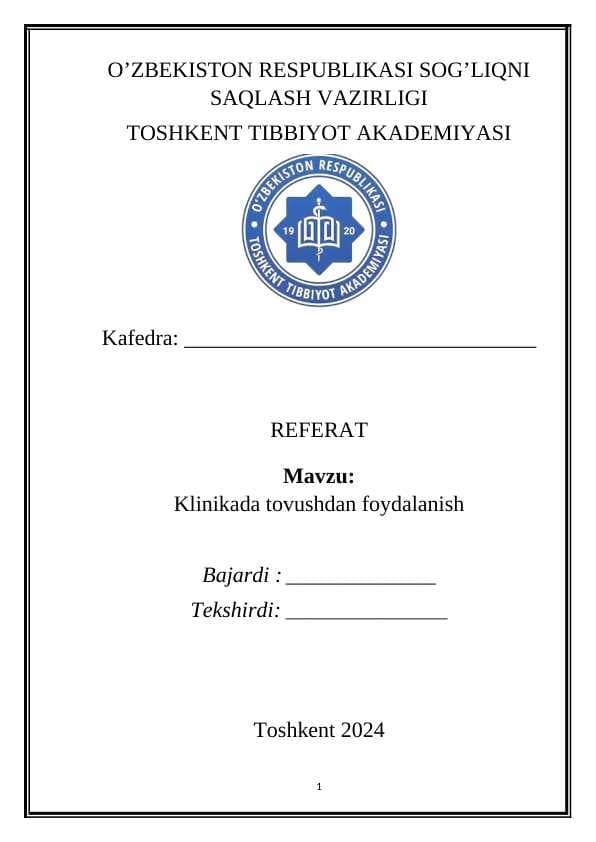 Klinikada tovushdan foydalanish