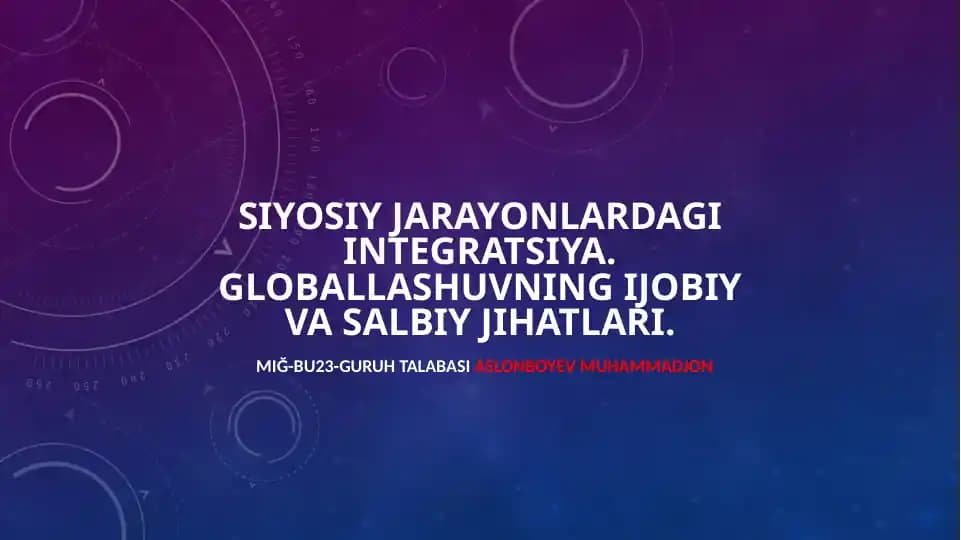 Siyosiy jarayonlardagi integratsiya