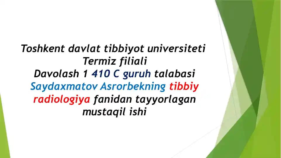 Tibbiyot radiologiyasi