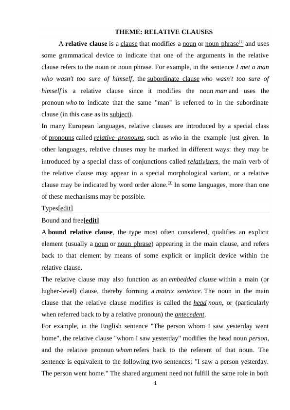 RELATIVE CLAUSES